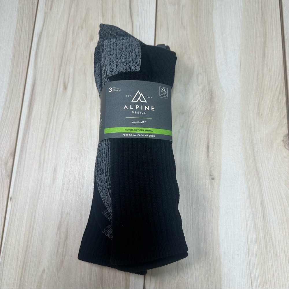 Alpine Design Performance Work Crew Socks 3pk Men’s Size X-Large Shoe Sz‎ 13-15